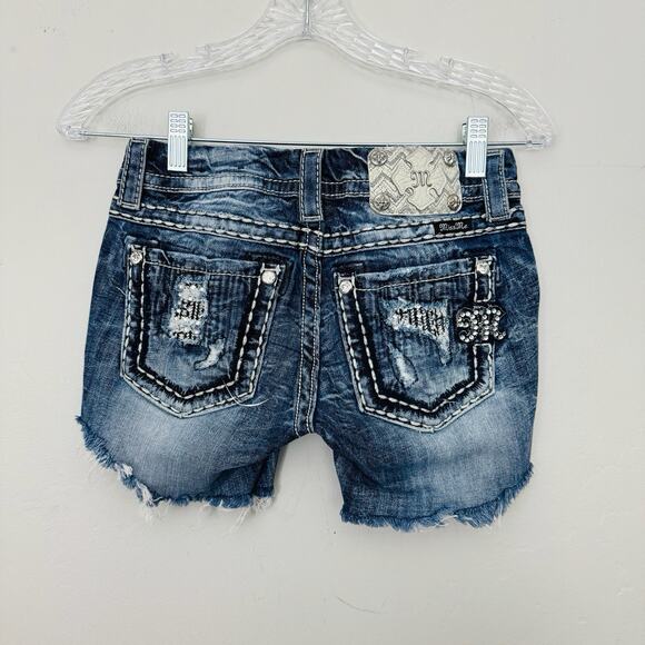 Miss Me Jeweled Cut Off Denim Shorts Women’s Size 25 - Picture 4 of 6